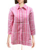 Image of Boho Chic Seersucker Button Back Blouse - Hot Pink