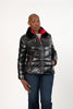 Image of Karl Lagerfeld Paris Faux Fur Collar Water Resistant Zip Front Short Puffer Jacket - Black