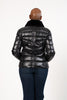 Image of Karl Lagerfeld Paris Faux Fur Collar Water Resistant Zip Front Short Puffer Jacket - Black