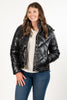 Image of Karl Lagerfeld Paris Hooded Pearl Embellished Anorak Puffer Jacket - Black