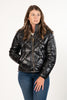 Image of Karl Lagerfeld Paris Hooded Pearl Embellished Anorak Puffer Jacket - Black