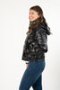 Image of Karl Lagerfeld Paris Hooded Pearl Embellished Anorak Puffer Jacket - Black