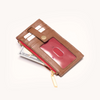 Image of Hammitt 210 West Wallet - Mahogany Pebble/Brushed Gold/Red Zip
