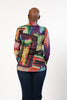 Image of Pure Essence Brushstroke Print Envelope Collar Tunic - Multicolor