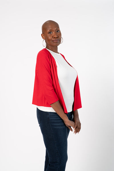 Pure Essence Bamboo Jersey Shrug - Rosso Red