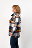 Image of Pure Essence Plaid Tab Collar Overlay Tunic - Mustard/Multicolor