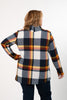 Image of Pure Essence Plaid Tab Collar Overlay Tunic - Mustard/Multicolor