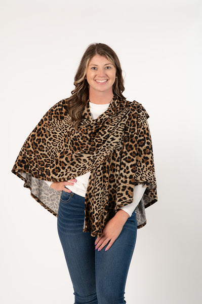 Pure Essence Animal Print Cape - Nature Multi