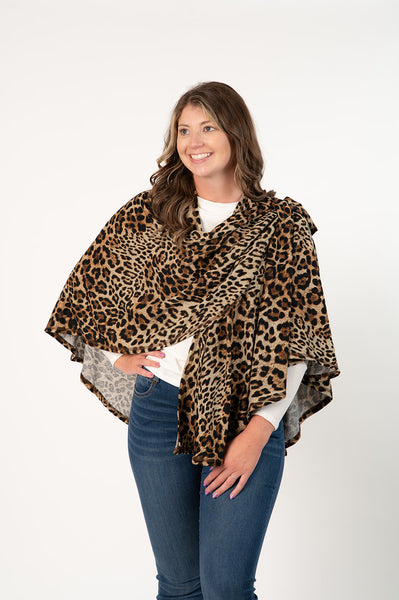 Pure Essence Animal Print Cape - Nature Multi