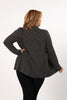 Image of Pure Essence Textured Pin Dot Hi/Low One Button Jacket - Black/Cream