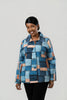 Image of Radzoli Patchwork Print Denim Swing Jacket - Blue/Multicolor