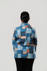 Image of Radzoli Patchwork Print Denim Swing Jacket - Blue/Multicolor