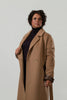 Image of Rafaello Double Breasted Belted Cashmere Blend Coat with Leather Trim - Pastore