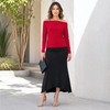 Image of Clara Sunwoo Modern Off Shoulder Top - Red