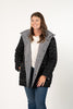 Image of UbU Reversible Quilted Car Coat - Houndstooth/Black