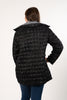 Image of UbU Reversible Quilted Car Coat - Houndstooth/Black