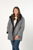 Image of UbU Reversible Quilted Car Coat - Houndstooth/Black