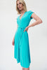 Image of Joseph Ribkoff Pleated Wrap Dress - Palm Springs