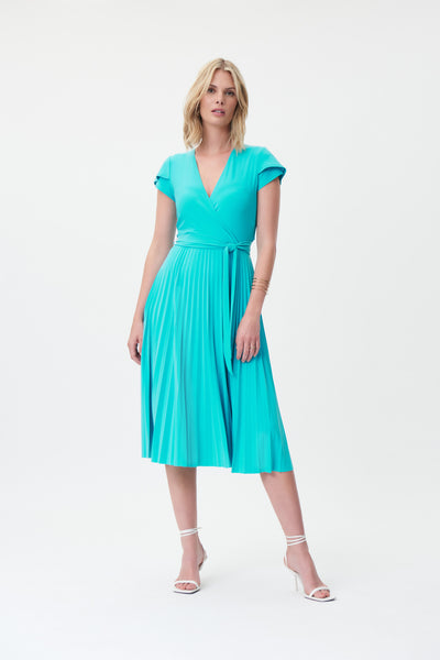 Joseph Ribkoff Pleated Wrap Dress - Palm Springs