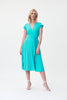 Image of Joseph Ribkoff Pleated Wrap Dress - Palm Springs