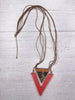 Image of Alisha.D Wood Pendant Necklace - Coral