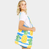 Image of 2-in-1 Beach Towel/Tote Bag - Blue Pineapple Print