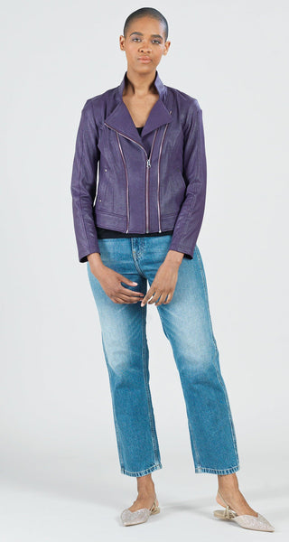 Clara Sunwoo Liquid Leather Jacket - Eggplant