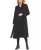Image of Cole Haan Double Breasted Wool Blend Belted Midi Coat - Black