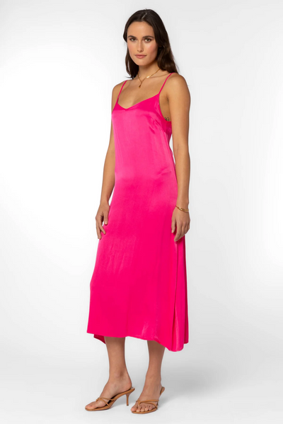 Velvet Heart Dreya Satin Slip Dress - Hot Pink