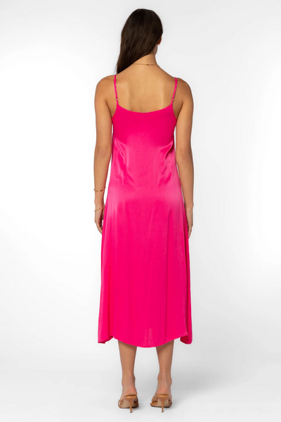 Velvet Heart Dreya Satin Slip Dress - Hot Pink