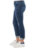 Image of Democracy "Ab"solution Cuffed Blue Distressed Denim Girlfriend Jeans - Dark Blue