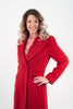Image of Donatella Wool/Angora Maxi Coat with Detachable Fox Fur Collar - Red