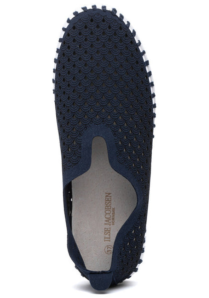Ilse Jacobsen Tulip Nubuck Platform Slip On Sneaker - Dark Indigo