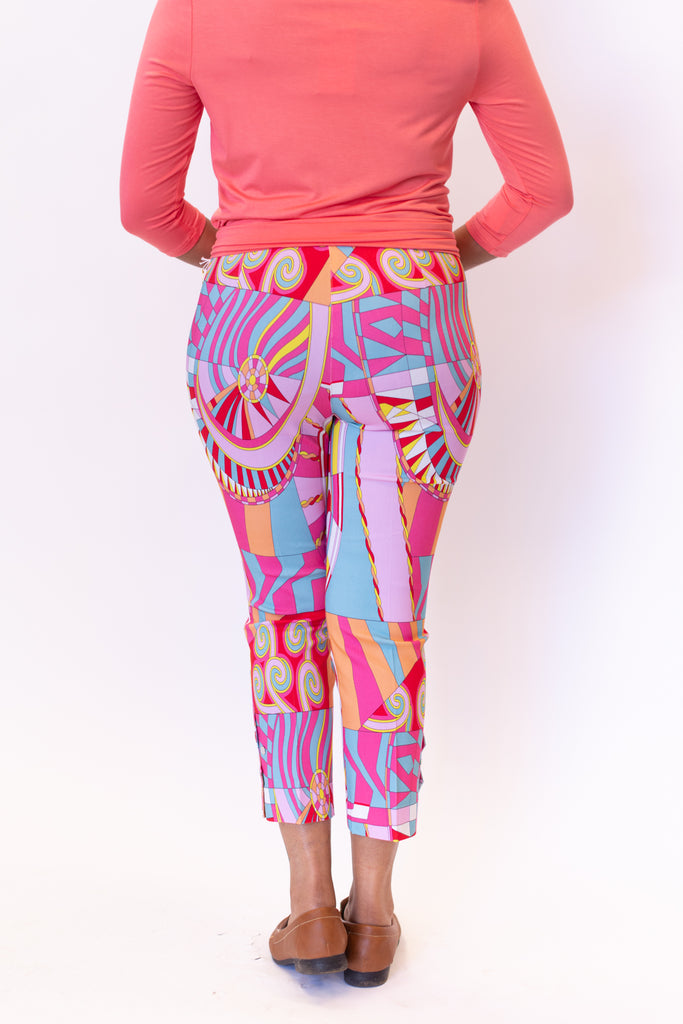 Insight New York Button Detail Stretch Techno Crop Pant - New Pink Pucci