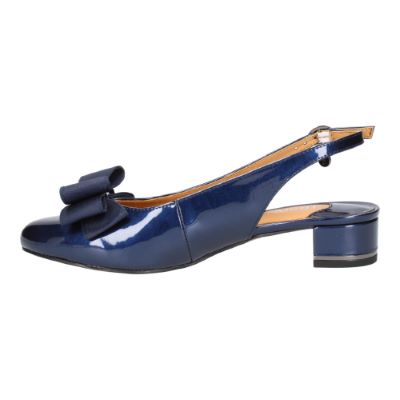 J. Reneé Tanay Low Heel Bow Front Slingback - Navy