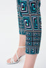 Image of Joseph Ribkoff Geometric Print Cropped Pant - Black/Multi