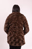 Image of Kenneth Cole Textured Faux Fur Coat - Chocolate