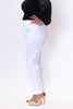 Image of Krazy Larry Pull On Cotton Pique Ankle Pant - White