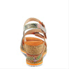 Image of L'Artiste by Spring Step Anittas Floral Ankle Strap Wedge Sandal - Orange/Multicolor