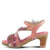 Image of L'Artiste by Spring Step Chagell Block Heel Floral Motif Sandal - Pink/Multicolor