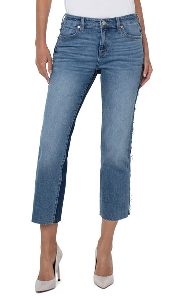 Liverpool Kennedy Two Tone Crop Jean - Ridgeley Wash