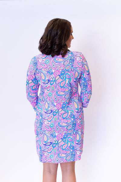 Lulu-B 3/4 Sleeve Print Dress - Paisley