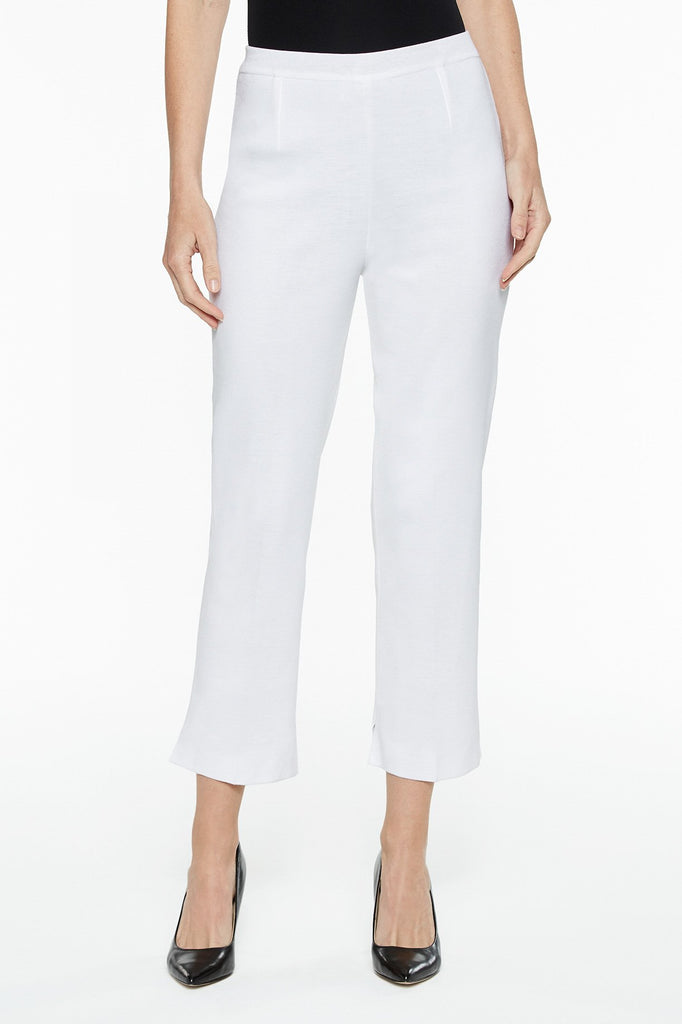 Ming Wang Lined Pull On Knit Ankle Pant - White