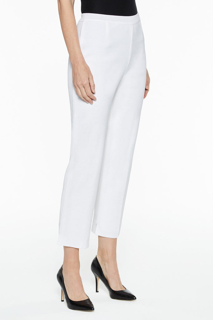 Ming Wang Lined Pull On Knit Ankle Pant - White