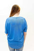 Image of Marble Two Piece Zip Neck Dolman Sleeve Top - Royal