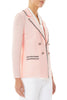 Image of Ming Wang Long Sleeve Faux Double Breasted Jacket - Pink Satin/Black