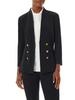 Image of Ming Wang Faux Double Breasted Knit Blazer - Black