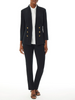 Image of Ming Wang Faux Double Breasted Knit Blazer - Black