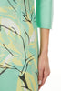 Image of Ming Wang 3/4 Sleeve Floral Sheath Dress - Seaspray/Goldfinch