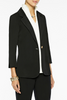 Image of Ming Wang Single Breasted Notched Lapel Knit Blazer - Black